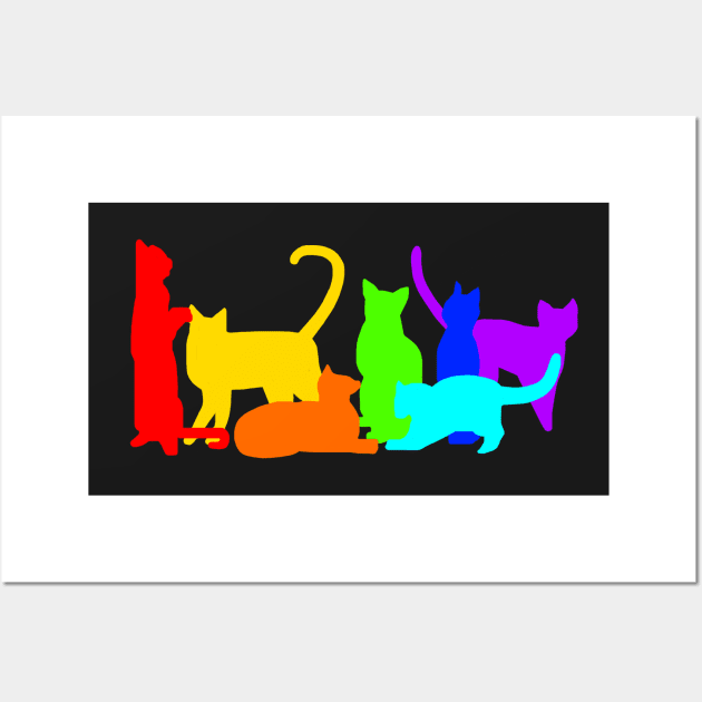 Rainbow Cats Wall Art by ChePanArt